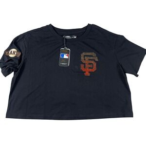 PRO STANDARD Womens Black San Francisco Giants MLB RhinestoneT Shirt Medium‎